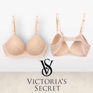 Victoria’s Secret 40C Nude Lace Underwire Contour Bra Lightly Lined 813433